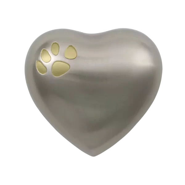 Classic Paws Pewter Heart Shaped Pet Urn