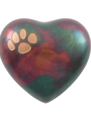 Classic Paws Raku Heart Shaped Pet Urn