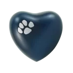 Classic Paw Blue Heart Shaped Pet Urn