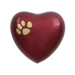 Odyssey Paw Crimson Heart Shaped Pet Urn