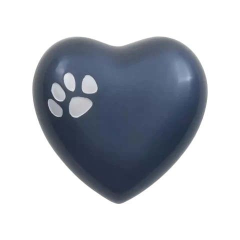 Odyssey Paw Moonlight Blue Heart Shaped Pet Urn