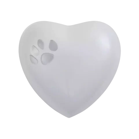 Odyssey Paw Pearl Heart Shaped Pet Urn