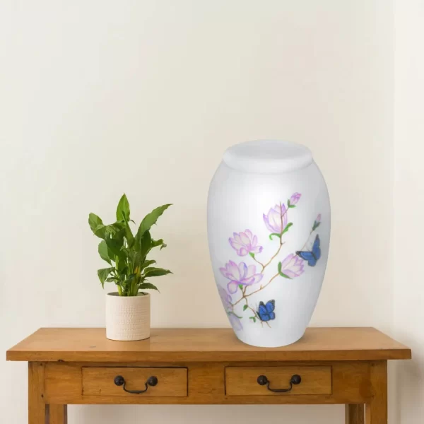 Hand Painted Urns - Butterfly Landing