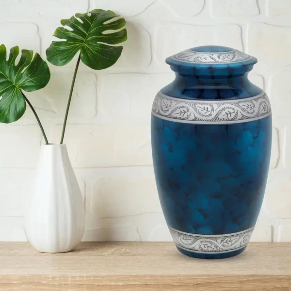 Midnight Serenity - Dark Blue Cremation Urn