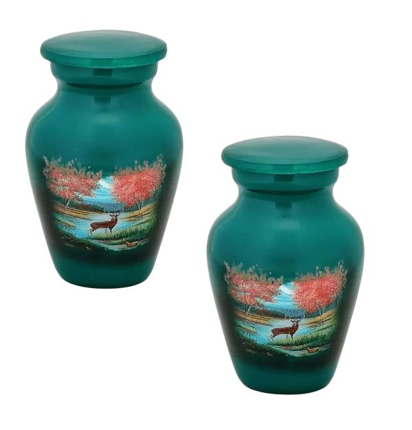 Pair of Keepsake Urns - Wildlife Refuge