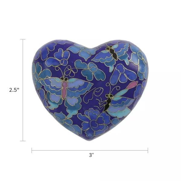 Etienne Butterfly Heart Shaped Keepsake Urn