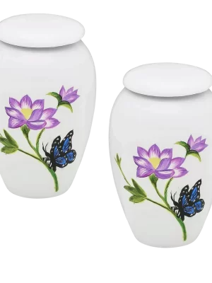 Pair of Keepsake Urns - Butterfly Landing