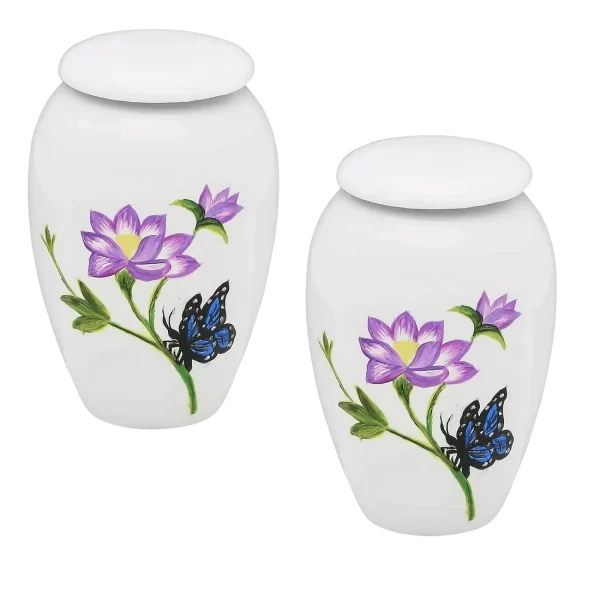 Pair of Keepsake Urns - Butterfly Landing