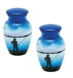 Pair of Keepsake Urns - Fisherman