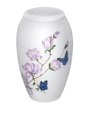 Hand Painted Urns - Butterfly Landing