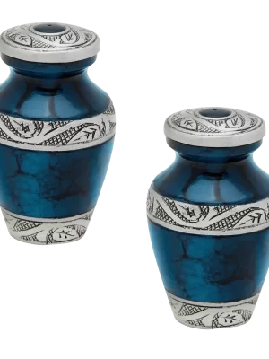 Pair of Keepsake Urns - Blue