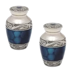 Pair of Keepsake Urns - Blue