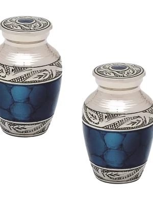 Pair of Keepsake Urns - Blue