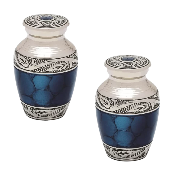 Pair of Keepsake Urns - Blue