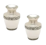 Pair of Keepsake Urns - White