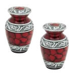 Pair of Keepsake Urns - Red