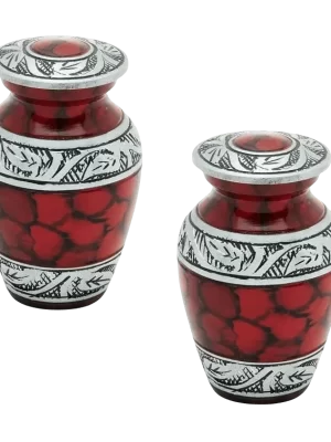 Pair of Keepsake Urns - Red